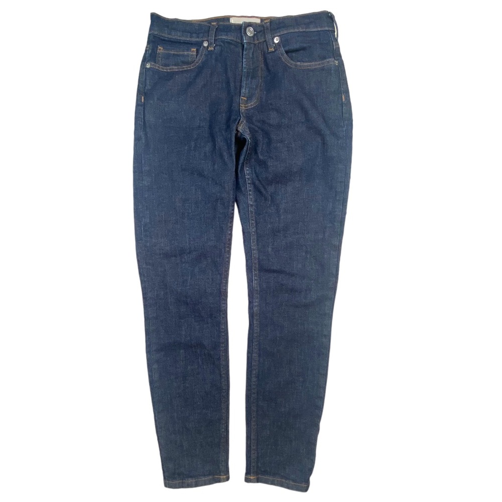 EVERLANE Mid Rise Skinny Jean Dark Indigo Raw Denim 26